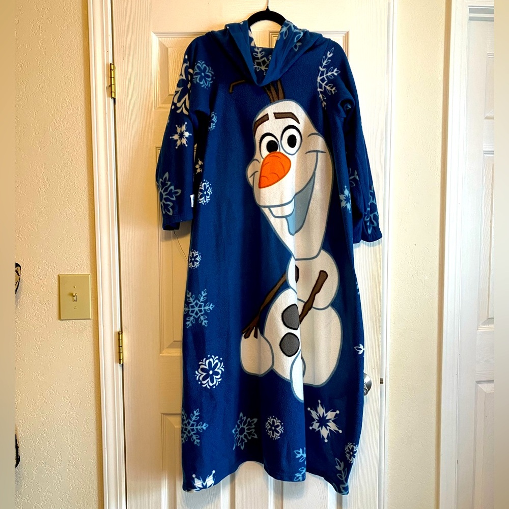 Disney Olaf character Snuggie Frozen open robe snowman blue winter gift kids